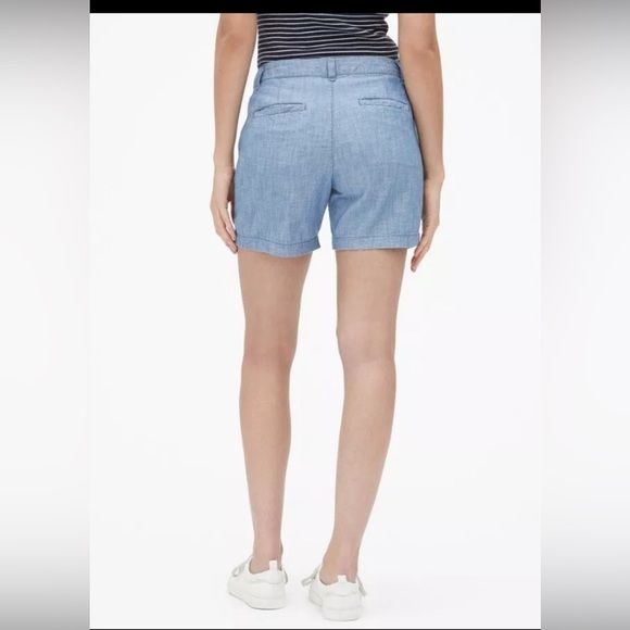 4/$20 GAP blue chambray 3 inch city shorts- midrise - size  16- 100% cotton - Picture 3 of 8